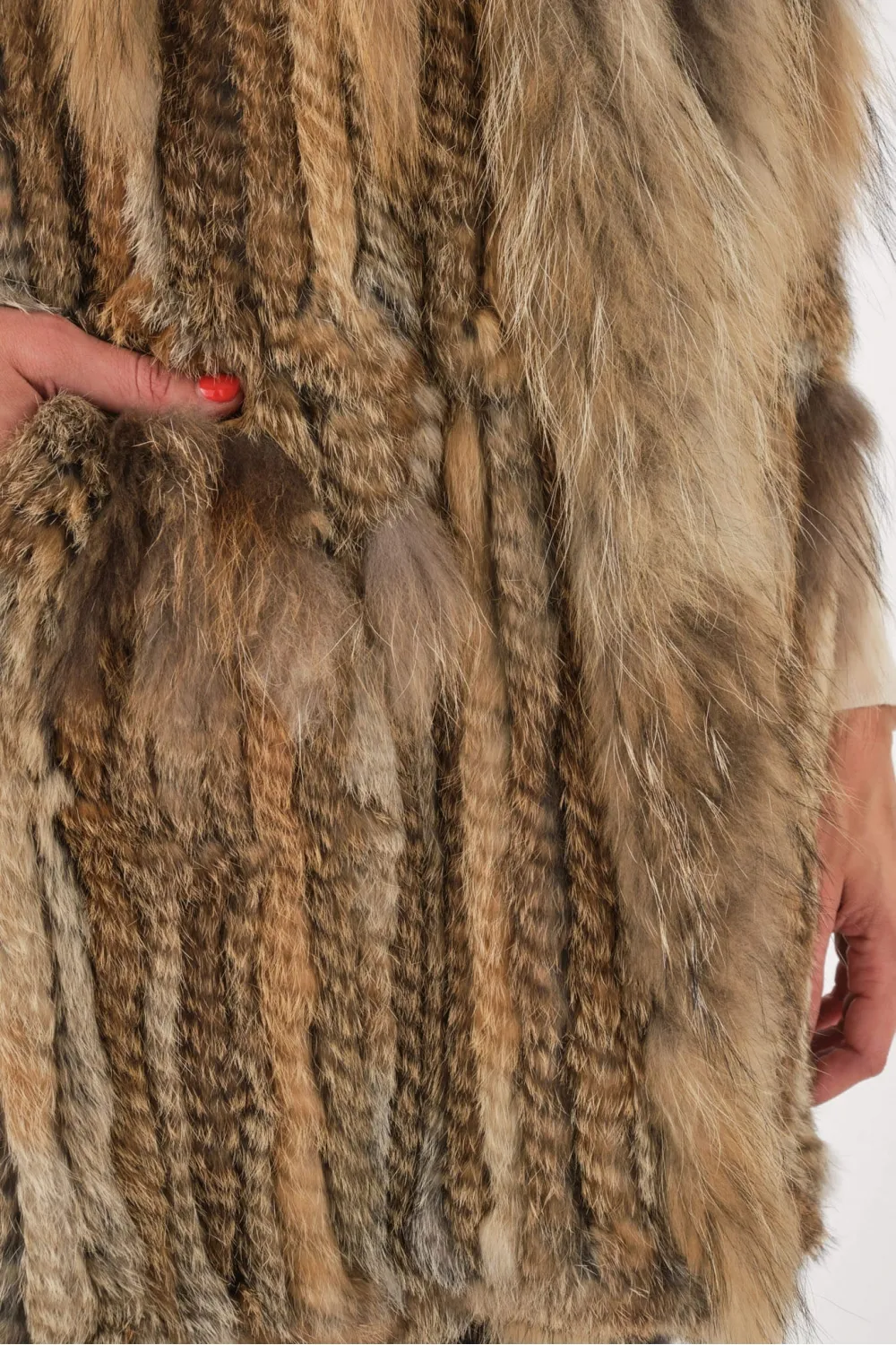 Gilet long en lapin tricoté naturel, Sélection Cesare Nori - 01004L Naturel | Cesare Nori